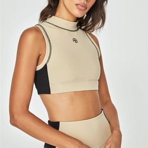 Anine Bing Sport Jenna Bra Top Black and Tan